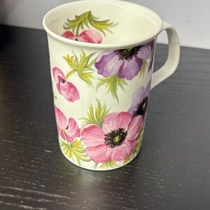 Roy Kirkman Anenome Floral Ceramic Mug in Pink & Purple Blooms